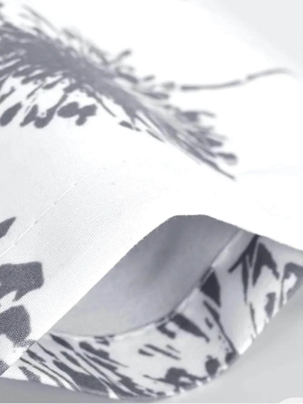 Set of 2 White and Gray Dandelion Pattern Valances.